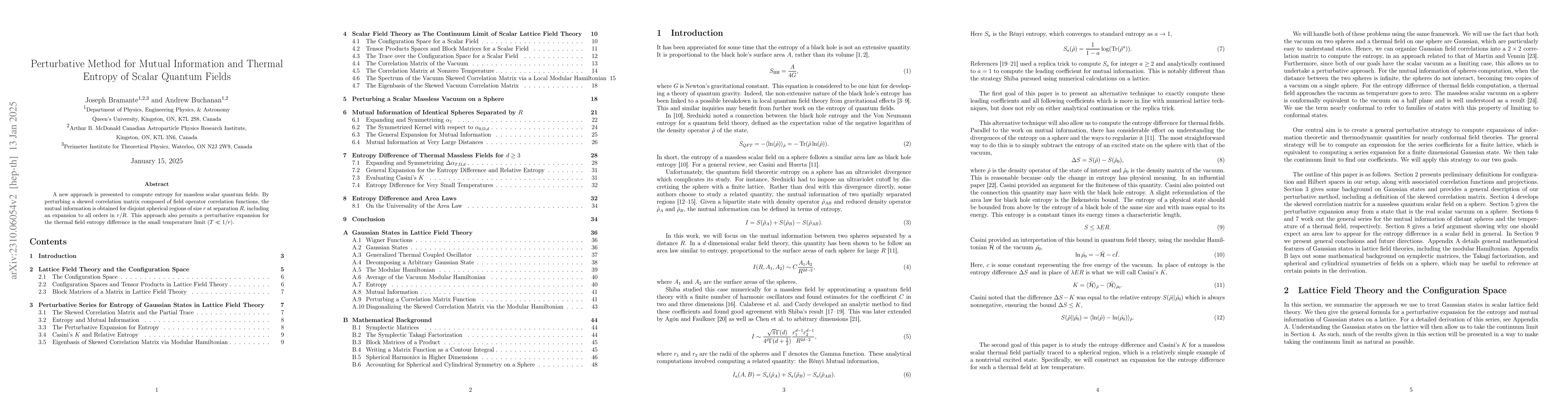 Thumbnail for Perturbative Method for Mutual Information and Thermal Entropy of Scalar
  Quantum Fields