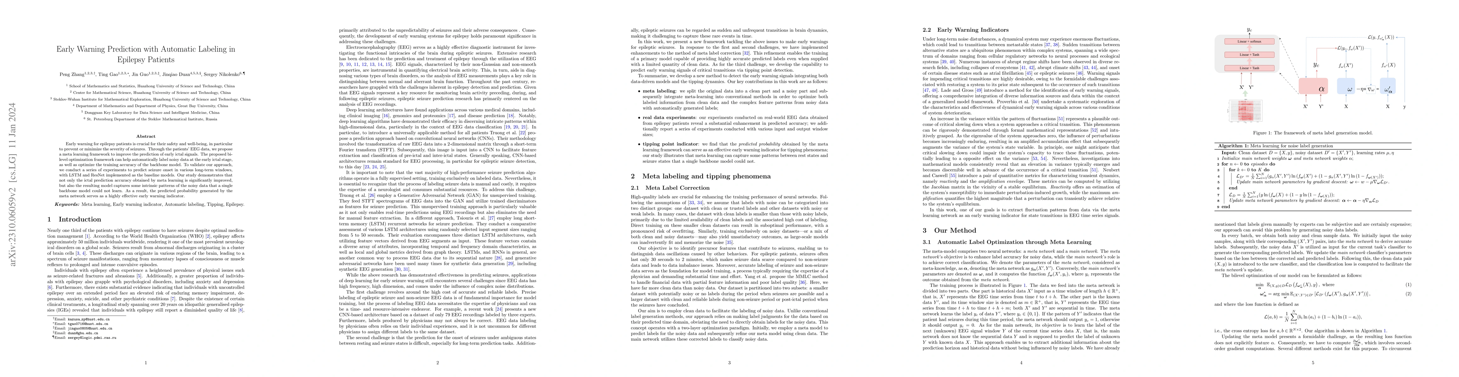 Thumbnail for Early Warning Prediction with Automatic Labeling in Epilepsy Patients