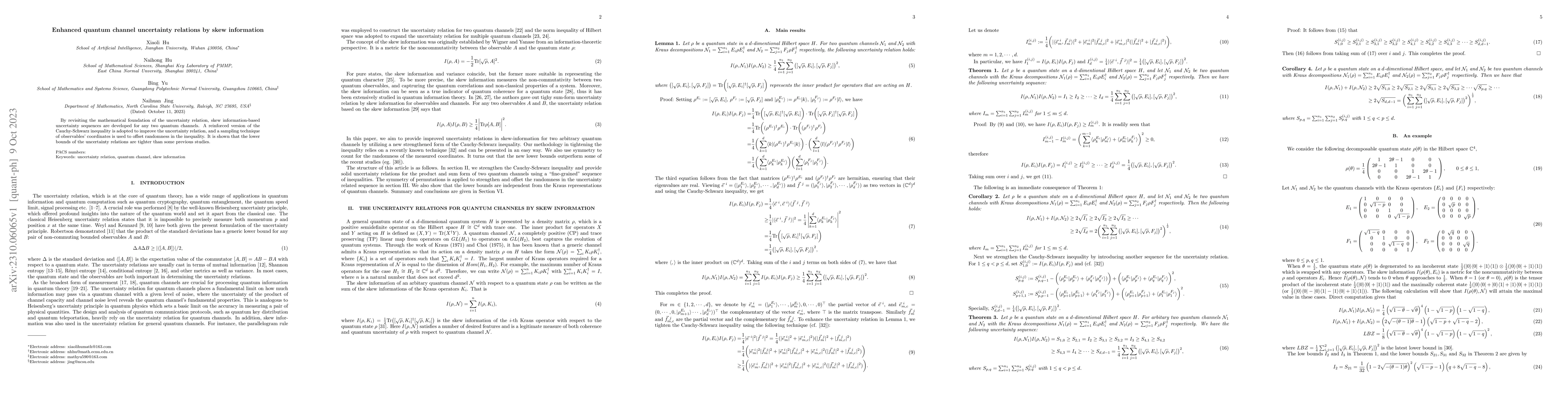 Thumbnail for Enhanced quantum channel uncertainty relations by skew information