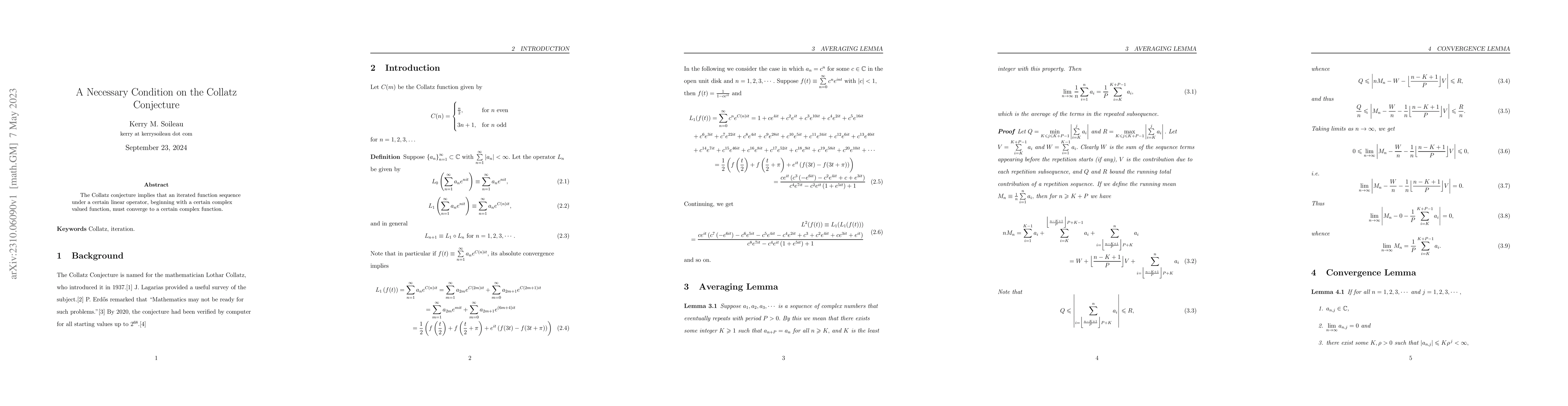 Thumbnail for A Necessary Condition on the Collatz Conjecture