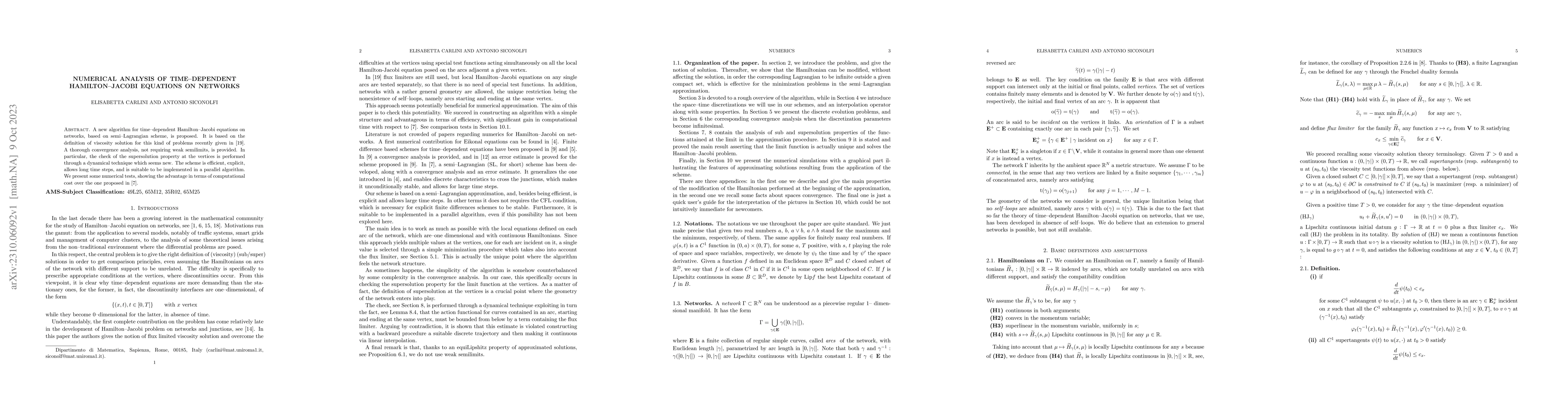 Thumbnail for Numerical Analysis of time-dependent Hamilton-Jacobi Equations on
  Networks