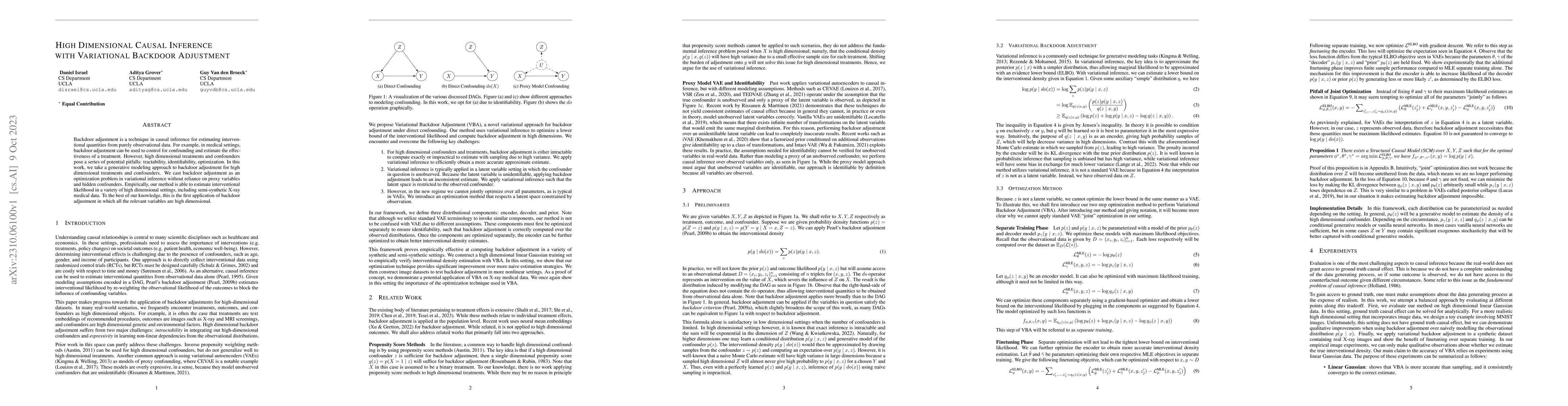 Thumbnail for High Dimensional Causal Inference with Variational Backdoor Adjustment