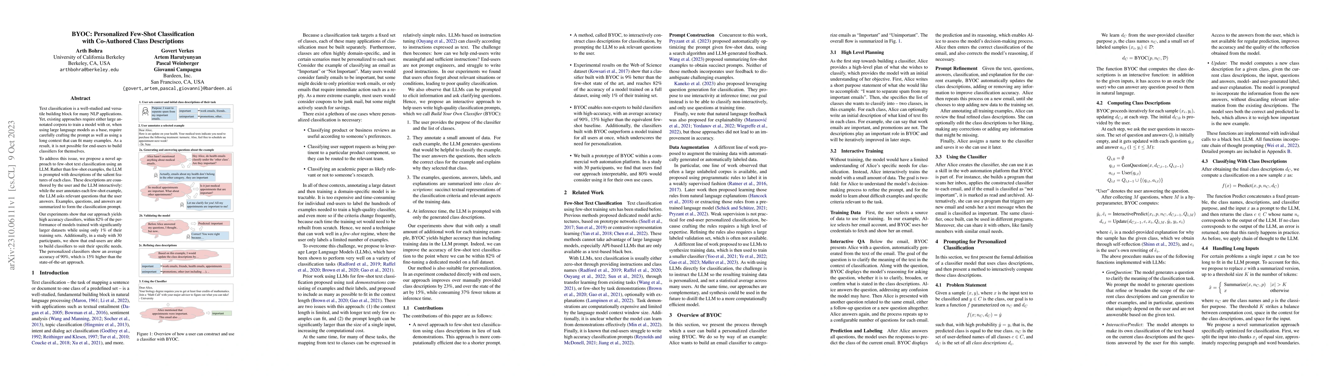 Thumbnail for BYOC: Personalized Few-Shot Classification with Co-Authored Class
  Descriptions