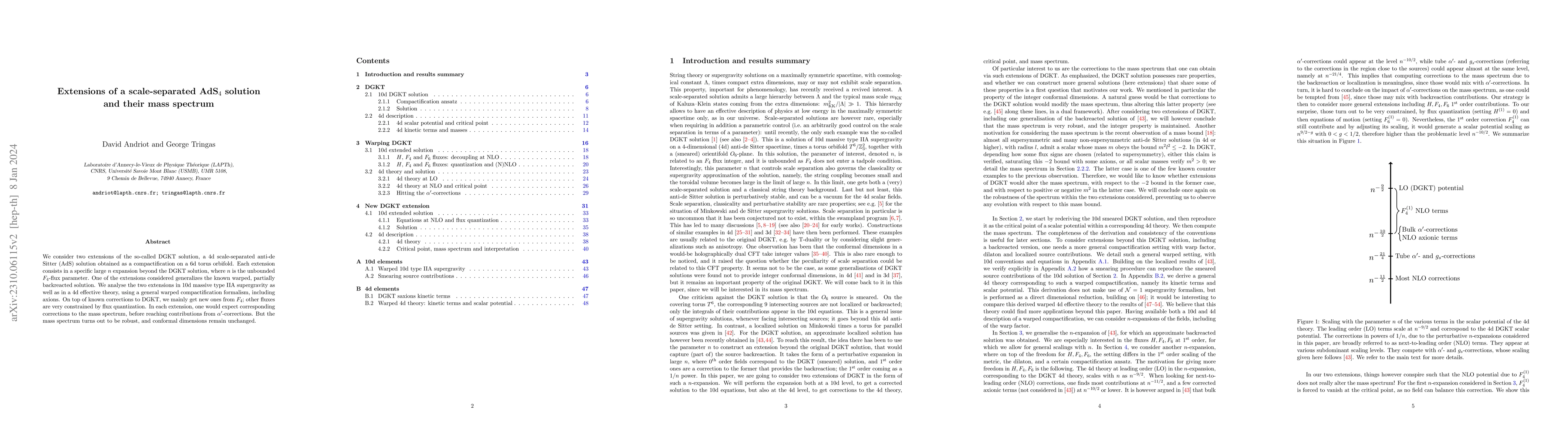Thumbnail for Extensions of a scale-separated AdS$_4$ solution and their mass spectrum