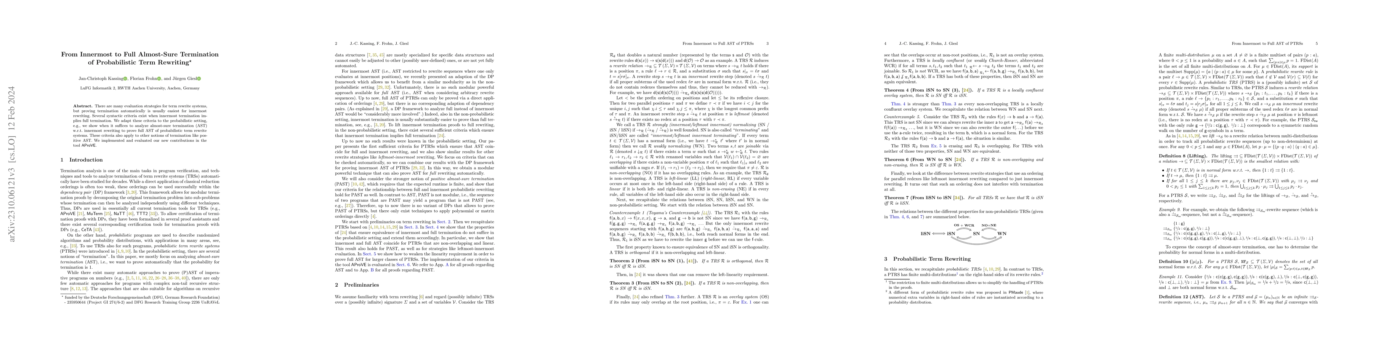 Thumbnail for From Innermost to Full Almost-Sure Termination of Probabilistic Term
  Rewriting