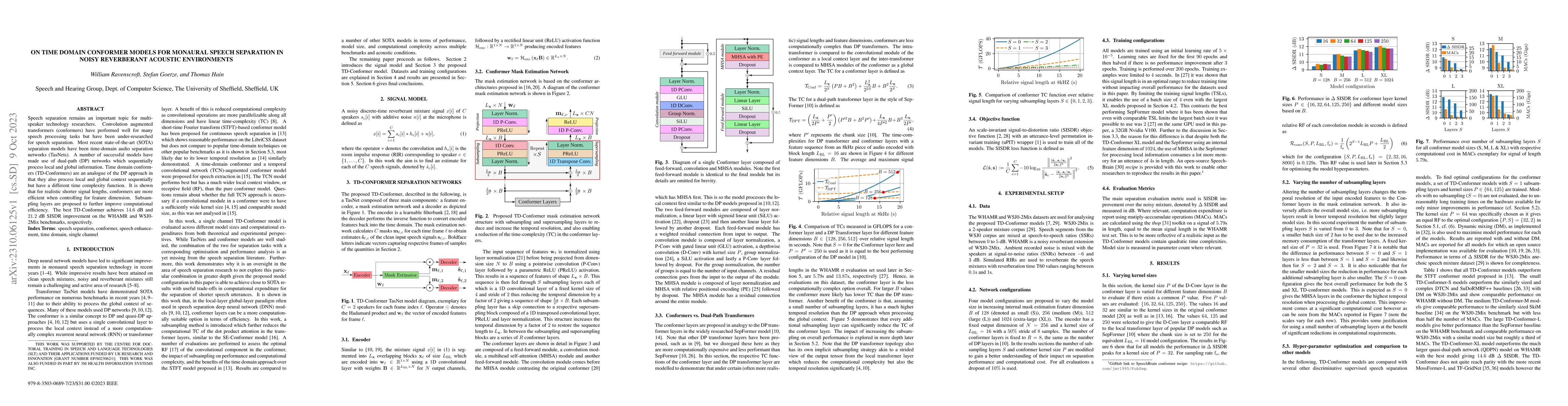 Thumbnail for On Time Domain Conformer Models for Monaural Speech Separation in Noisy
  Reverberant Acoustic Environments