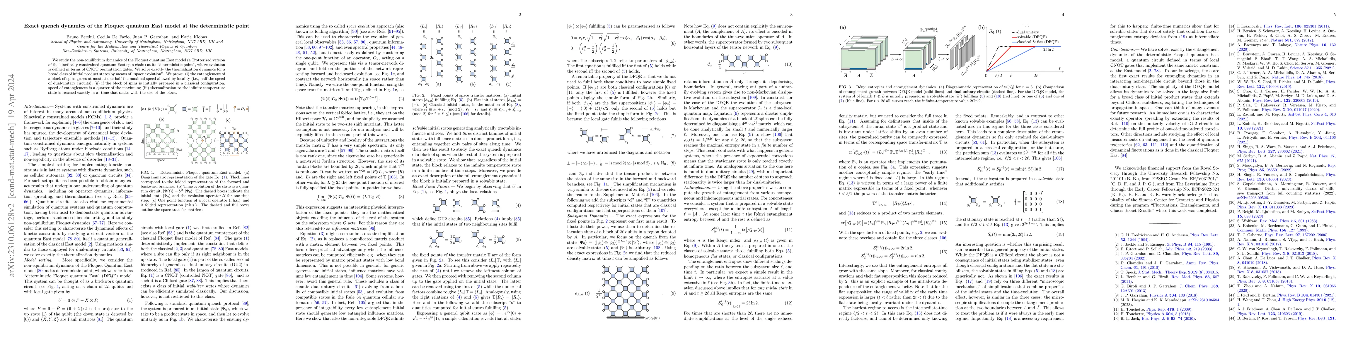 Thumbnail for Exact quench dynamics of the Floquet quantum East model at the
  deterministic point