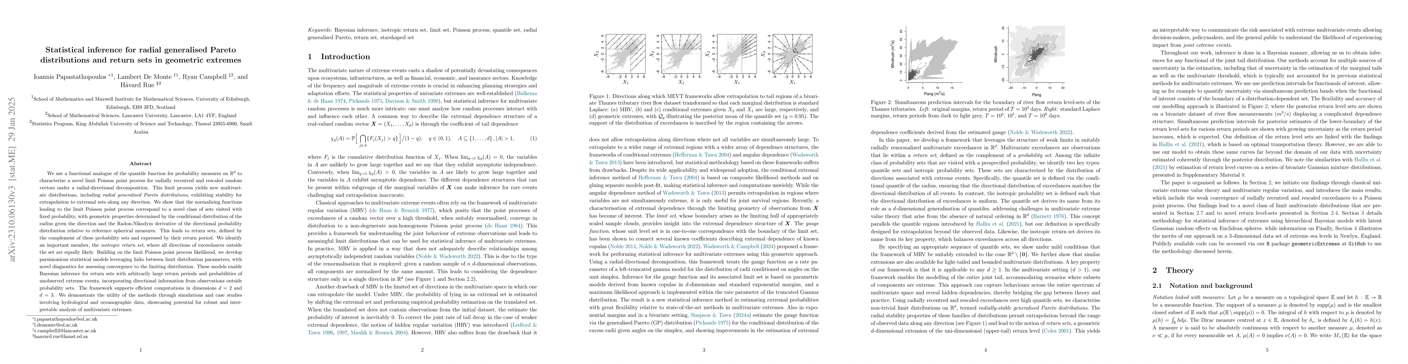 Thumbnail for Statistical inference for radially-stable generalized Pareto
  distributions and return level-sets in geometric extremes