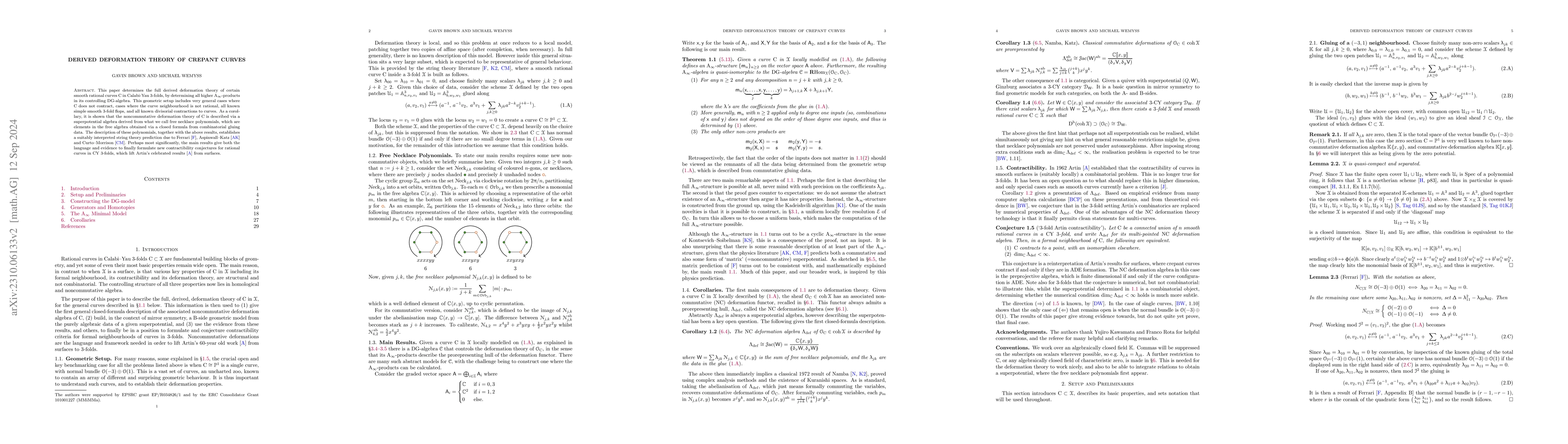 Thumbnail for Derived deformation theory of crepant curves