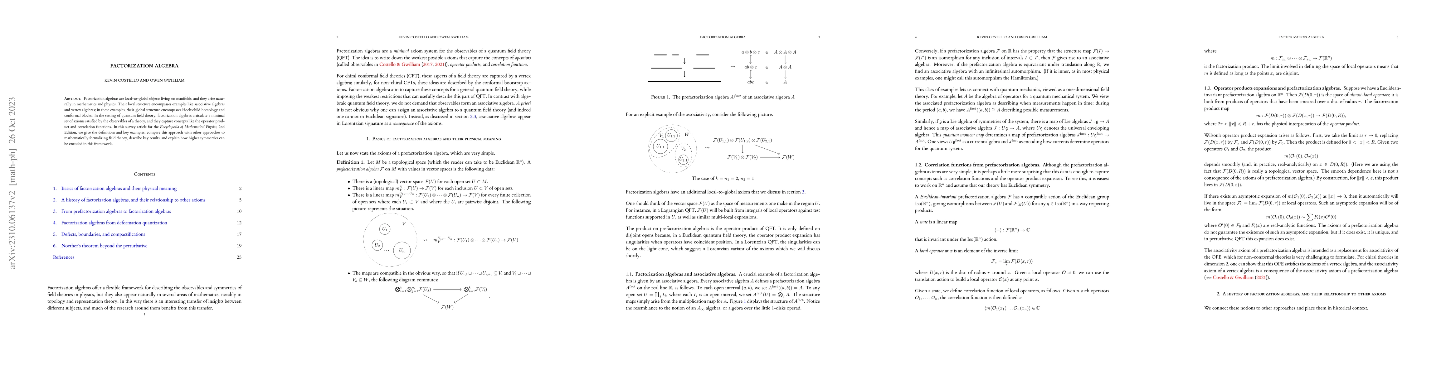 Thumbnail for Factorization algebra