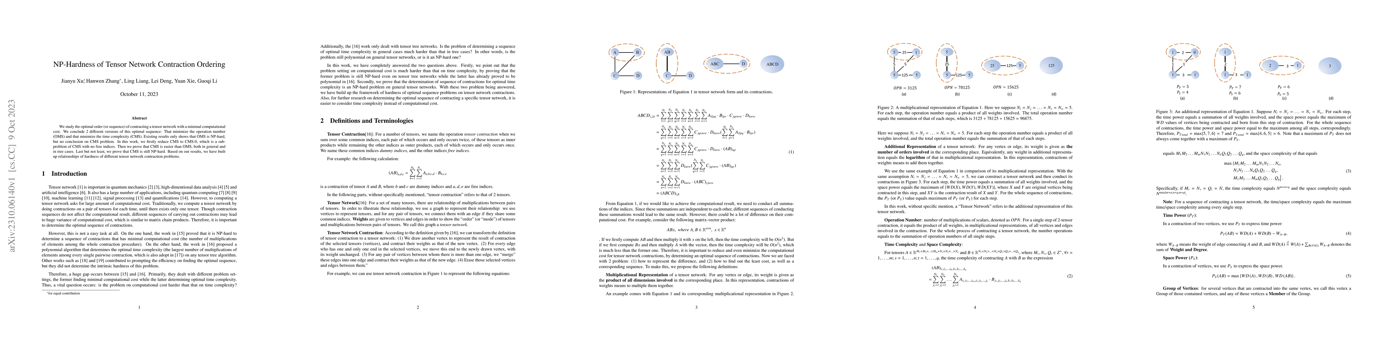 Thumbnail for NP-Hardness of Tensor Network Contraction Ordering