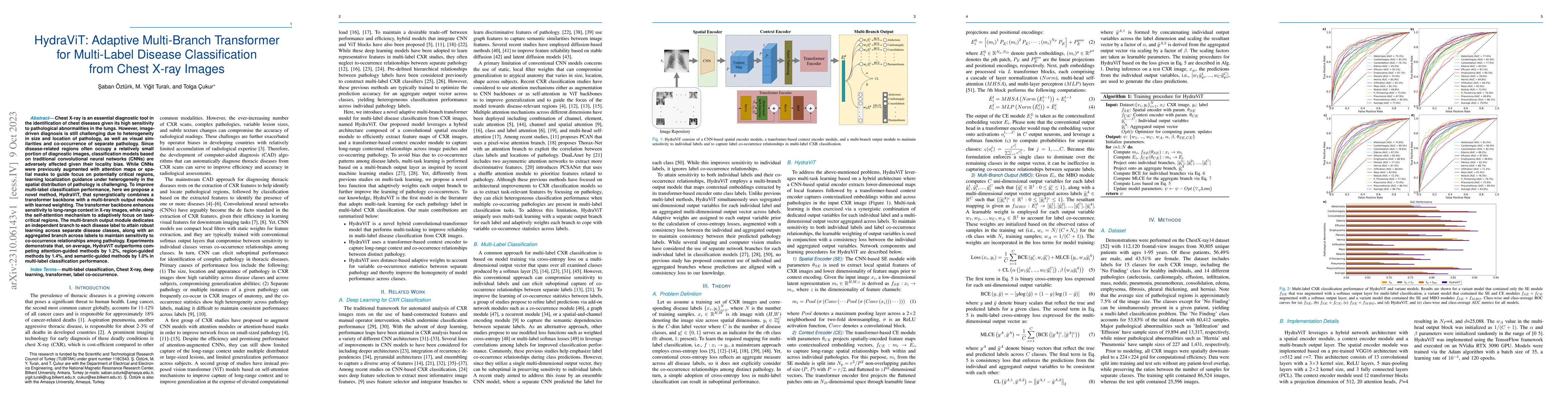 Thumbnail for HydraViT: Adaptive Multi-Branch Transformer for Multi-Label Disease
  Classification from Chest X-ray Images