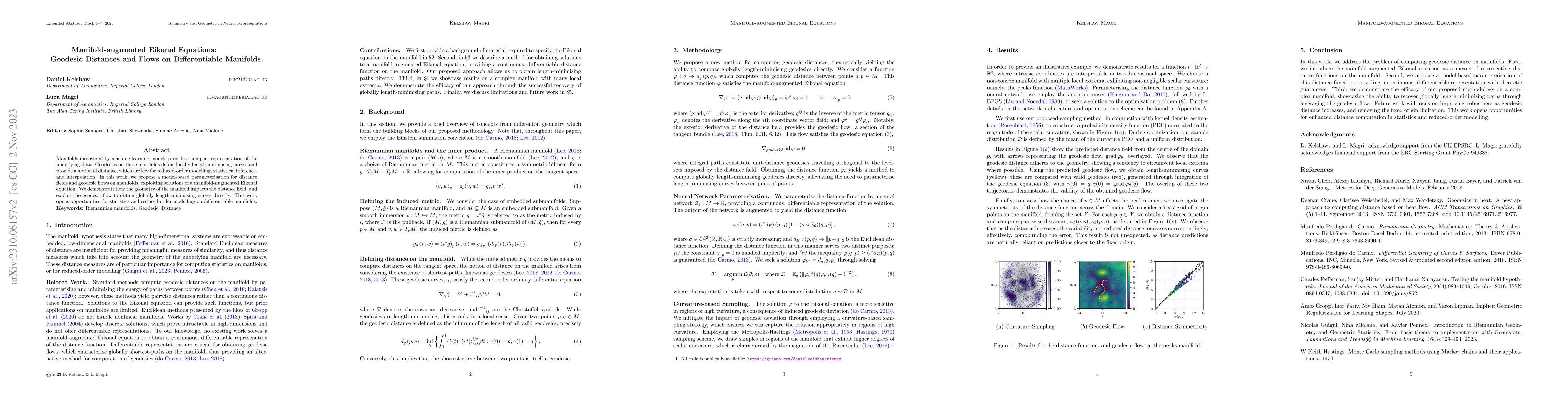 Thumbnail for Manifold-augmented Eikonal Equations: Geodesic Distances and Flows on
  Differentiable Manifolds