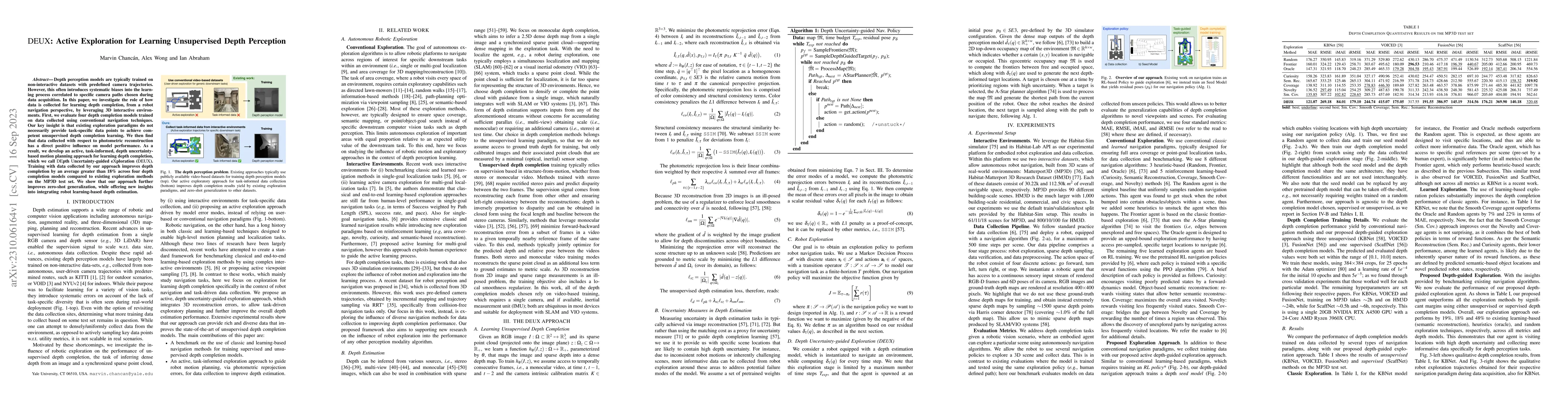 Thumbnail for DEUX: Active Exploration for Learning Unsupervised Depth Perception