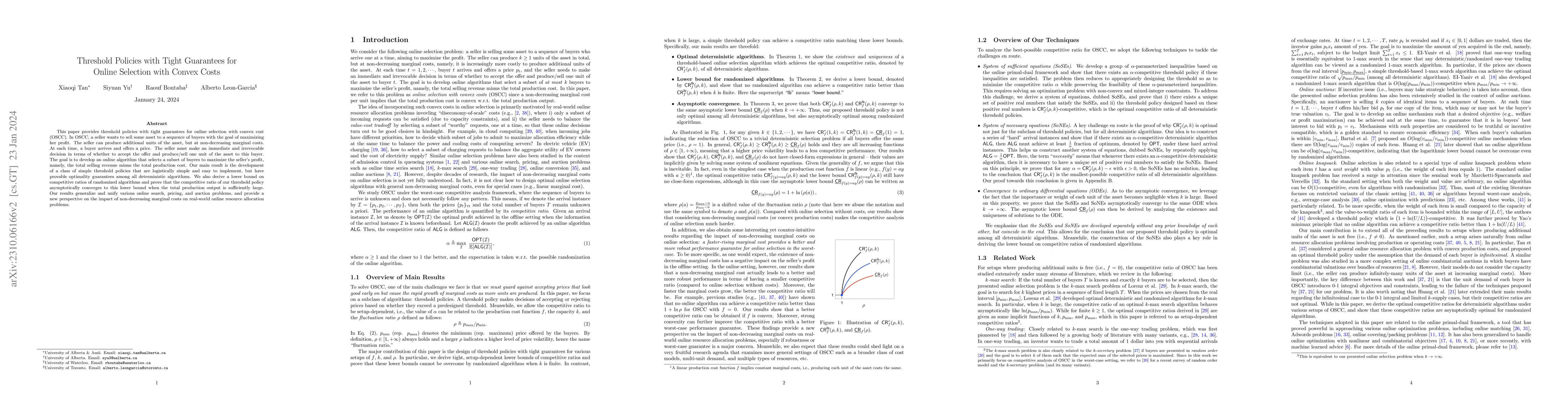 Thumbnail for Threshold Policies with Tight Guarantees for Online Selection with
  Convex Costs