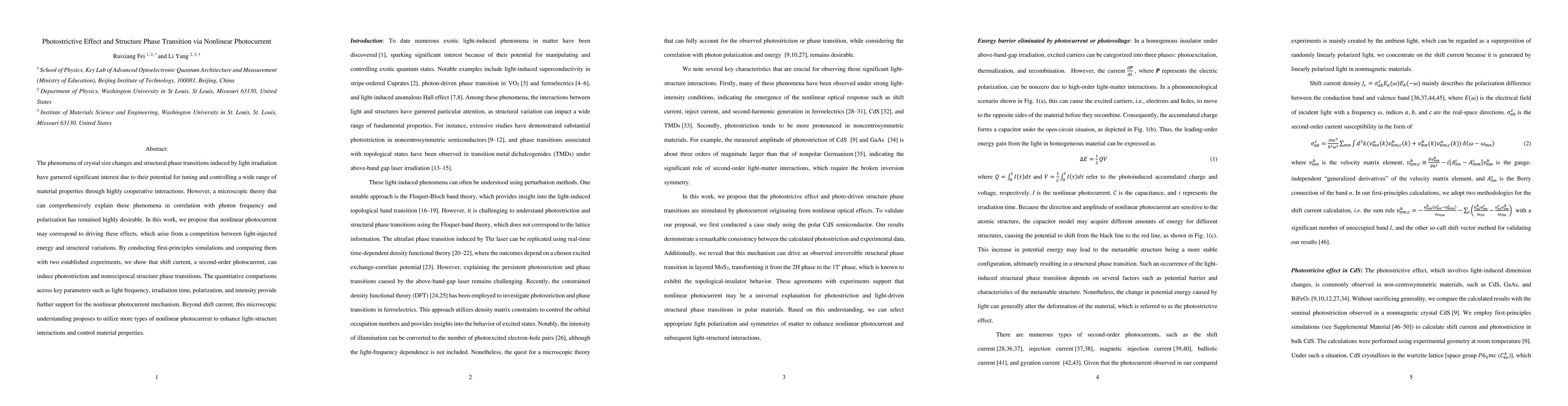 Thumbnail for Photostrictive Effect and Structure Phase Transition via Nonlinear
  Photocurrent