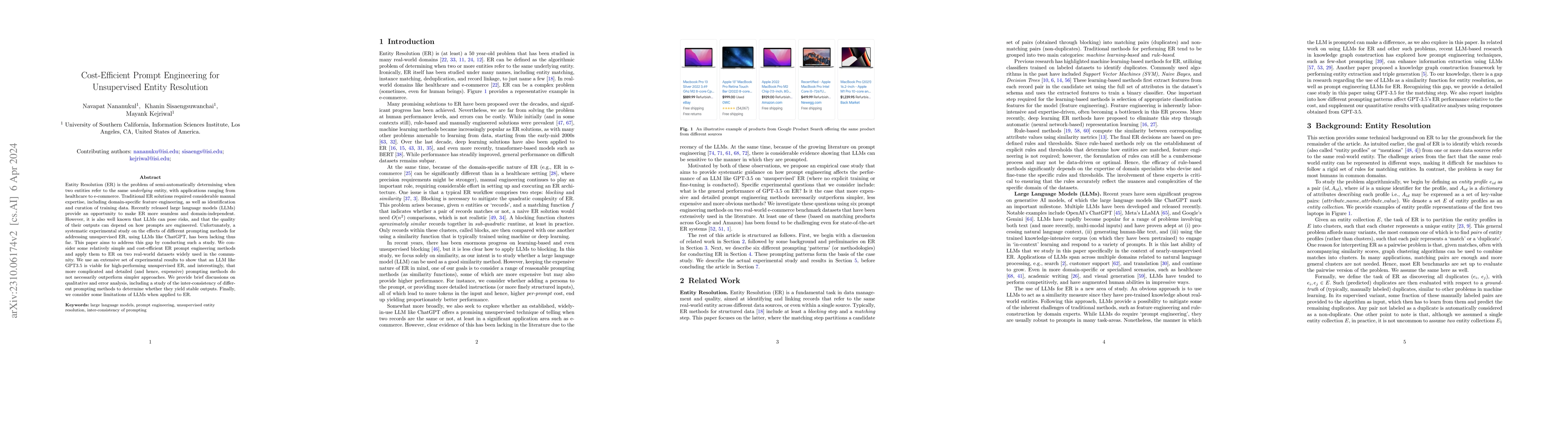 Thumbnail for Cost-Efficient Prompt Engineering for Unsupervised Entity Resolution