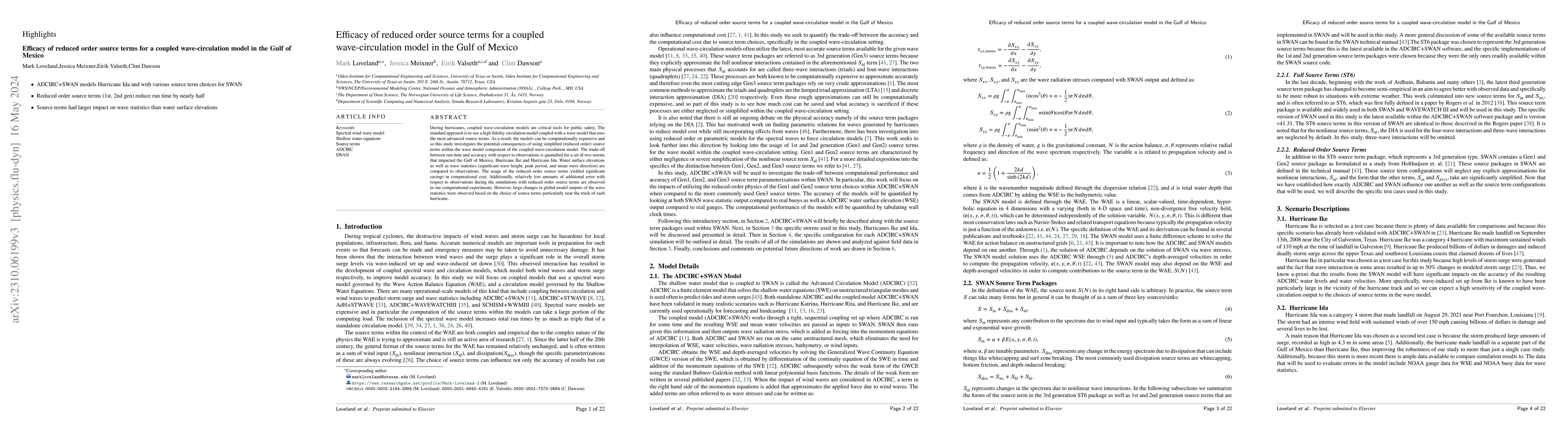 Thumbnail for Efficacy of reduced order source terms for a coupled wave-circulation
  model in the Gulf of Mexico