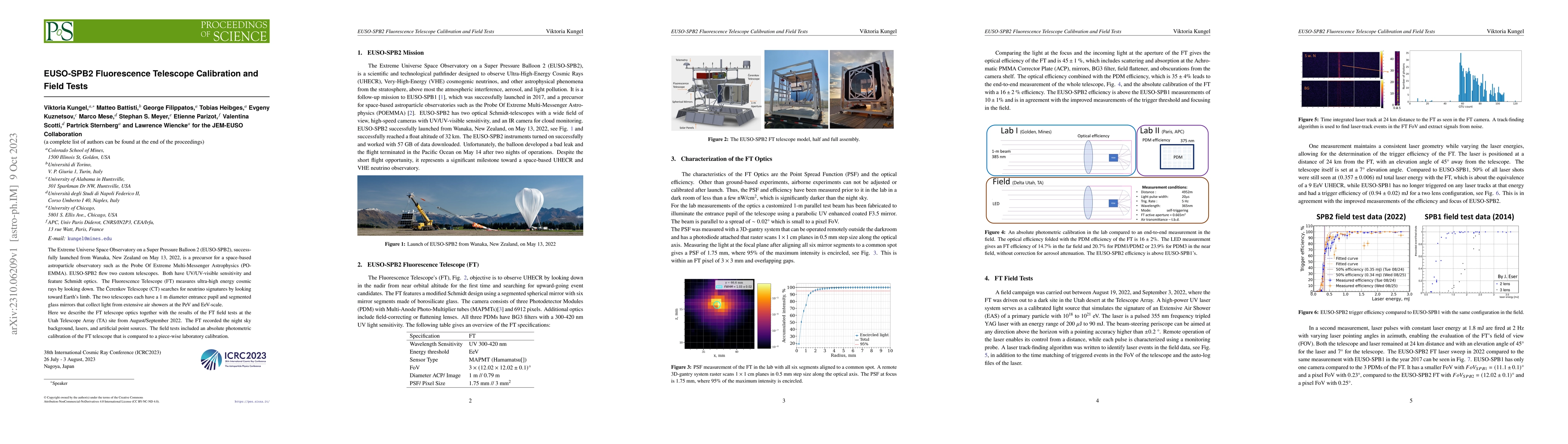 Thumbnail for EUSO-SPB2 Fluorescence Telescope Calibration and Field Tests
