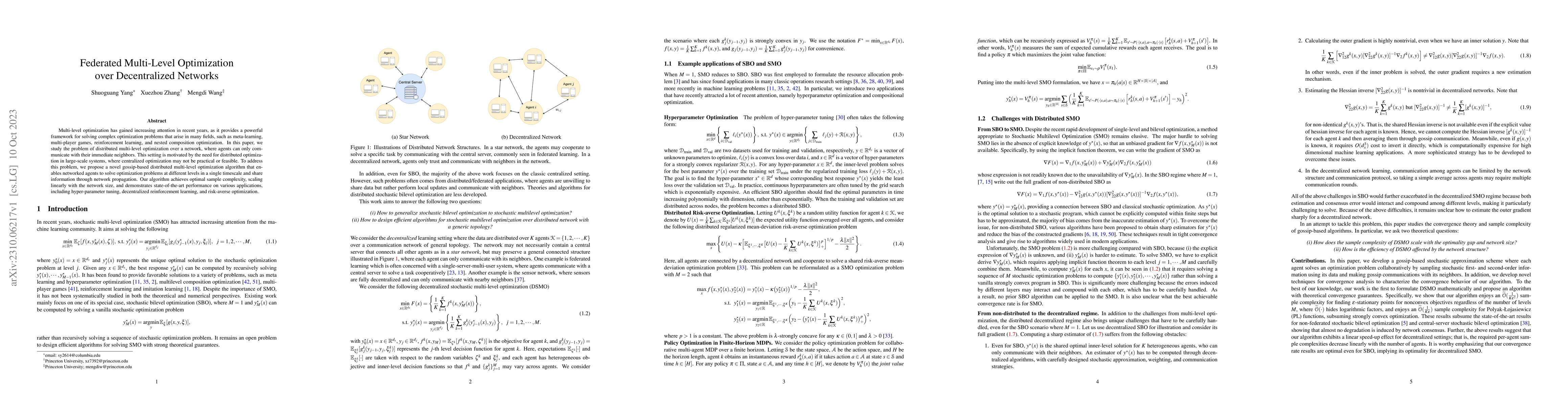 Thumbnail for Federated Multi-Level Optimization over Decentralized Networks