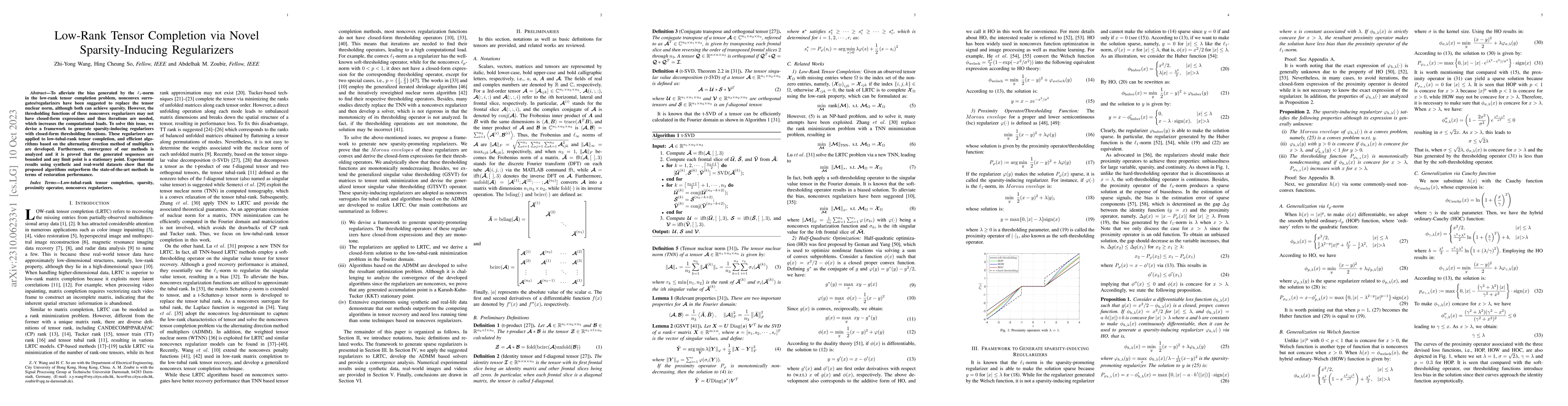 Thumbnail for Low-Rank Tensor Completion via Novel Sparsity-Inducing Regularizers