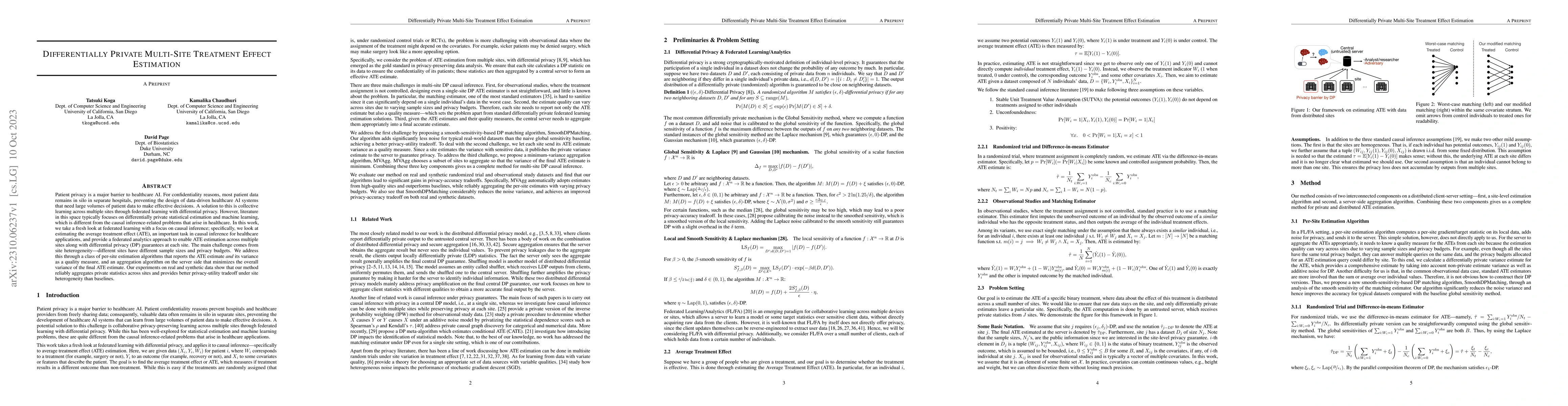 Thumbnail for Differentially Private Multi-Site Treatment Effect Estimation