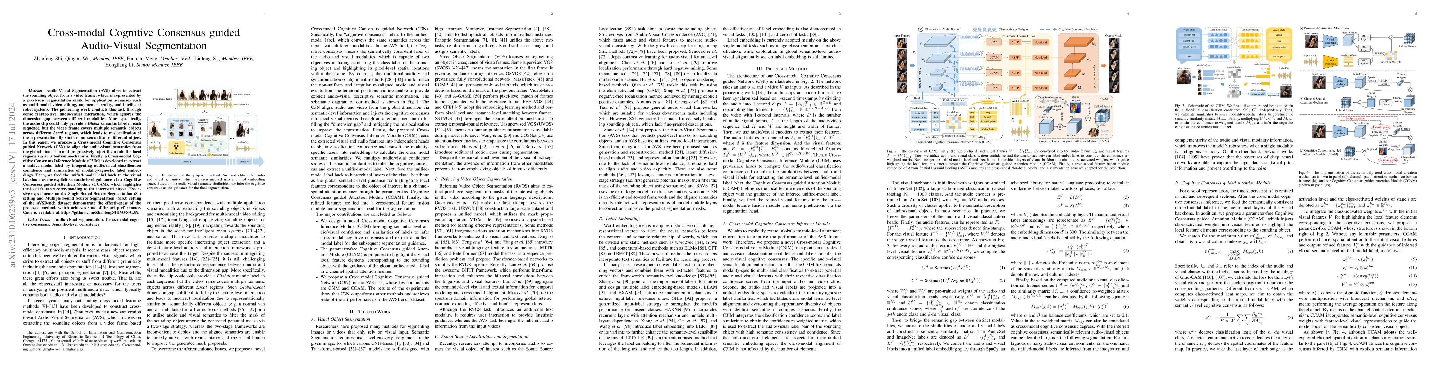Thumbnail for Cross-modal Cognitive Consensus guided Audio-Visual Segmentation