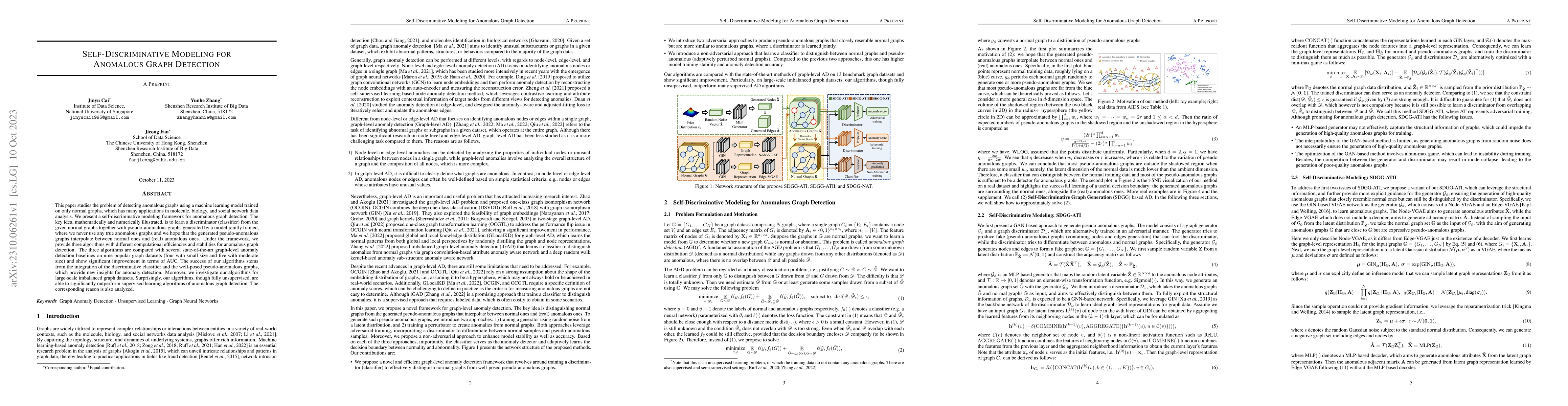 Thumbnail for Self-Discriminative Modeling for Anomalous Graph Detection