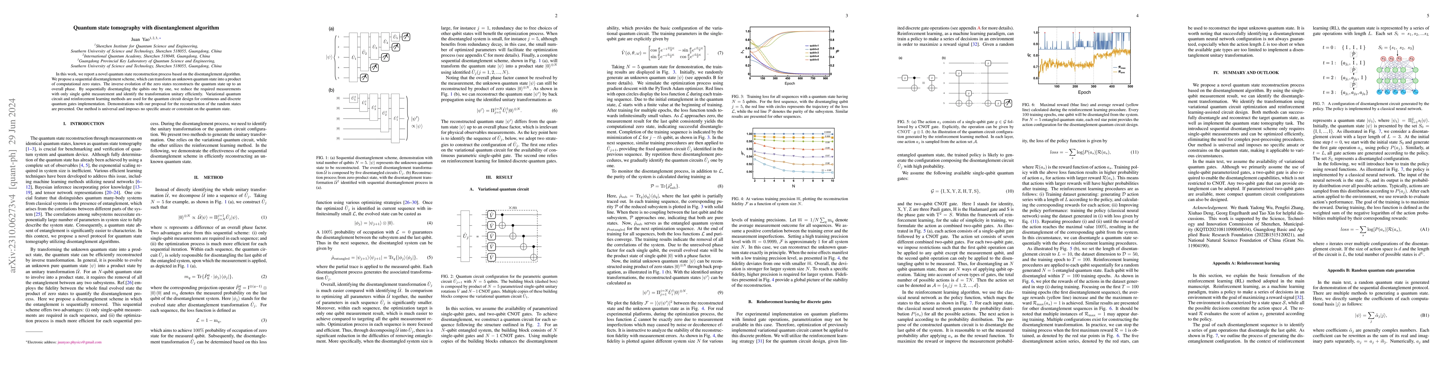 Thumbnail for Quantum state tomography with disentanglement algorithm