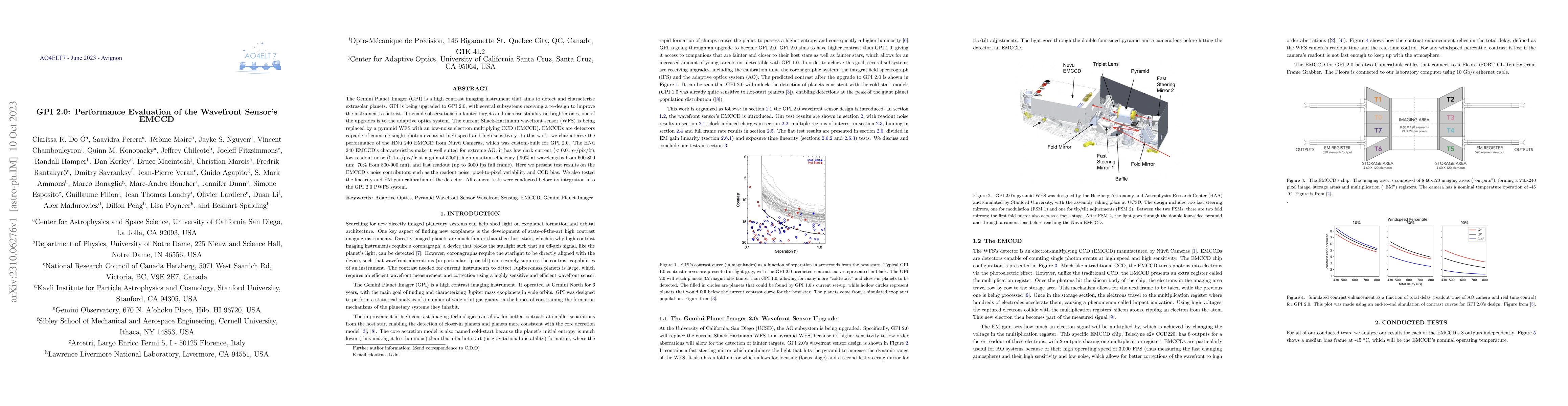 Thumbnail for GPI 2.0: Performance Evaluation of the Wavefront Sensor's EMCCD