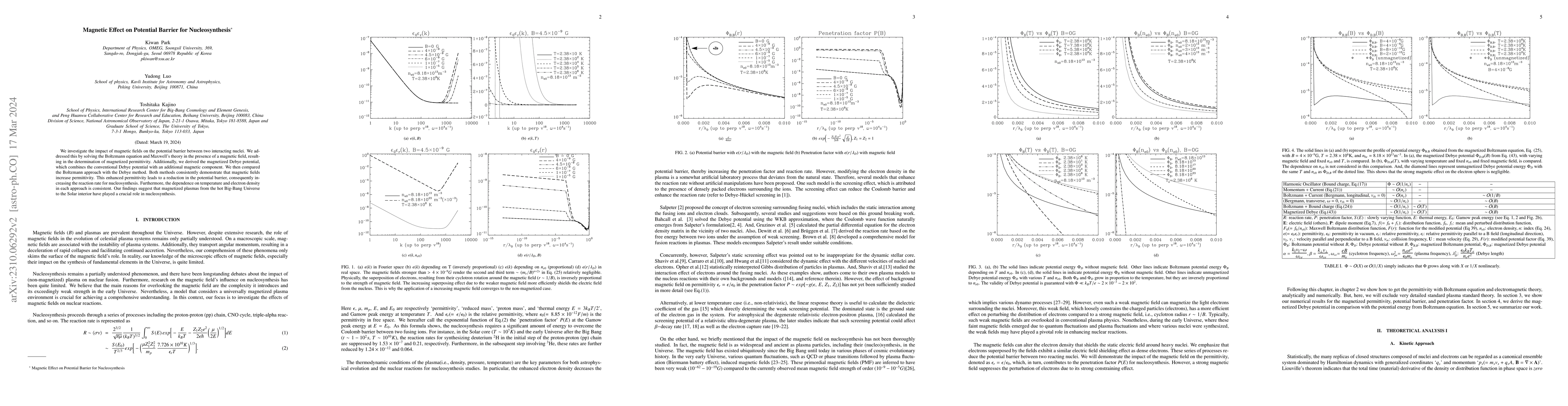 Thumbnail for Magnetic Effect on Potential Barrier for Nucleosynthesis II