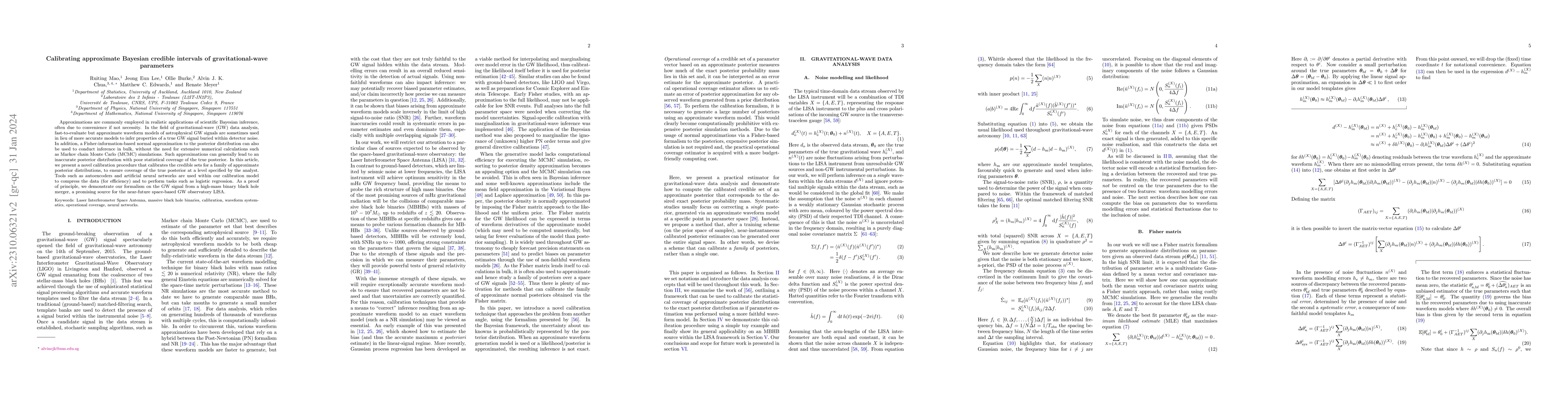 Thumbnail for Calibrating approximate Bayesian credible intervals of
  gravitational-wave parameters