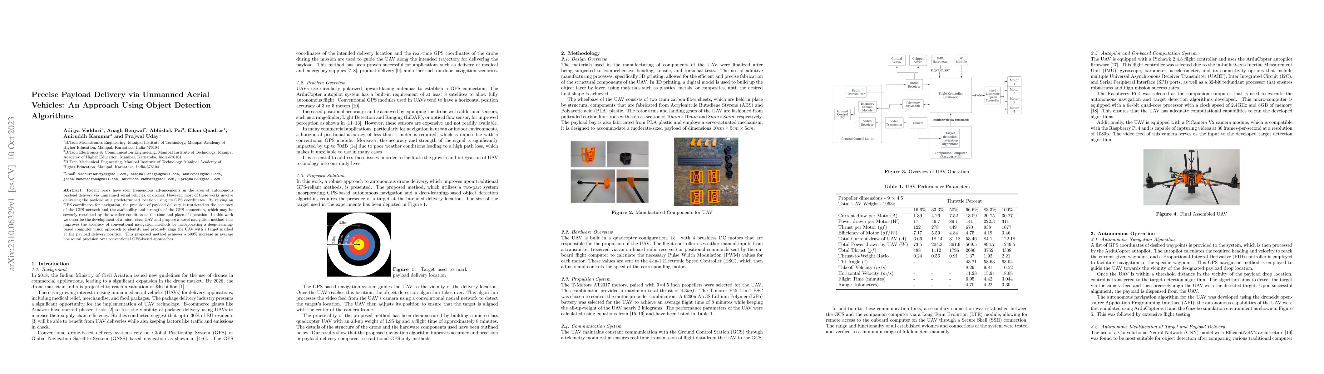 Thumbnail for Precise Payload Delivery via Unmanned Aerial Vehicles: An Approach Using
  Object Detection Algorithms