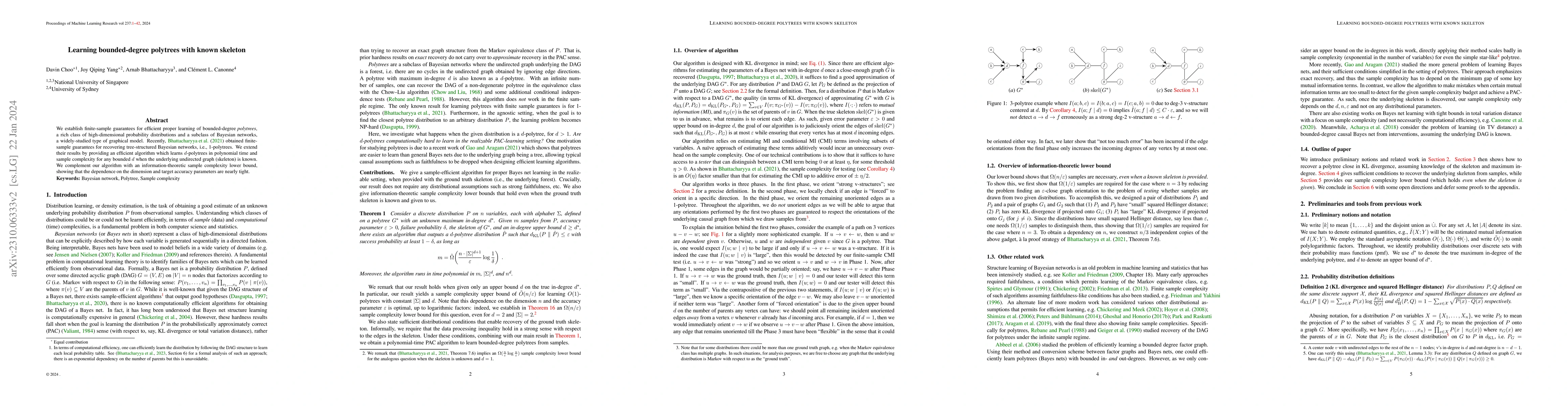 Thumbnail for Learning bounded-degree polytrees with known skeleton