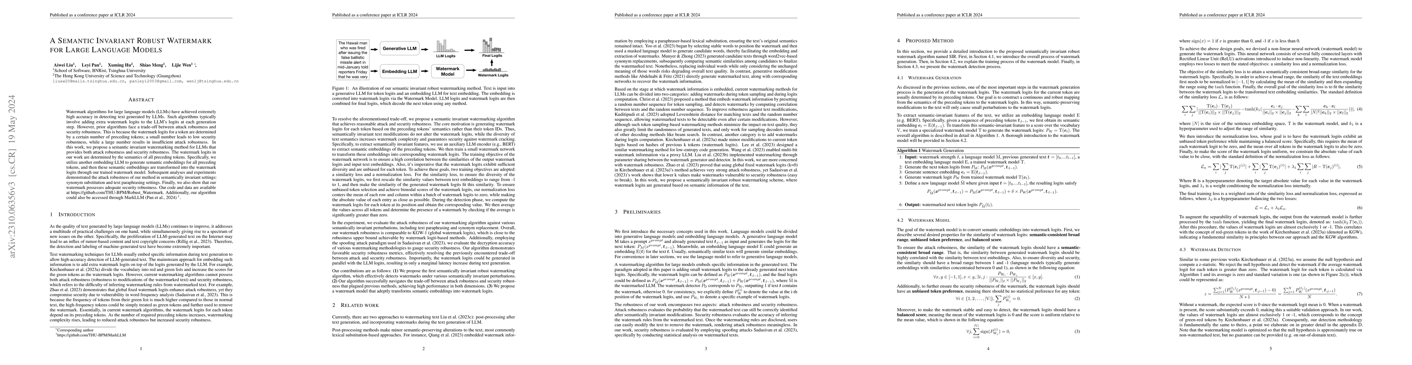 Thumbnail for A Semantic Invariant Robust Watermark for Large Language Models