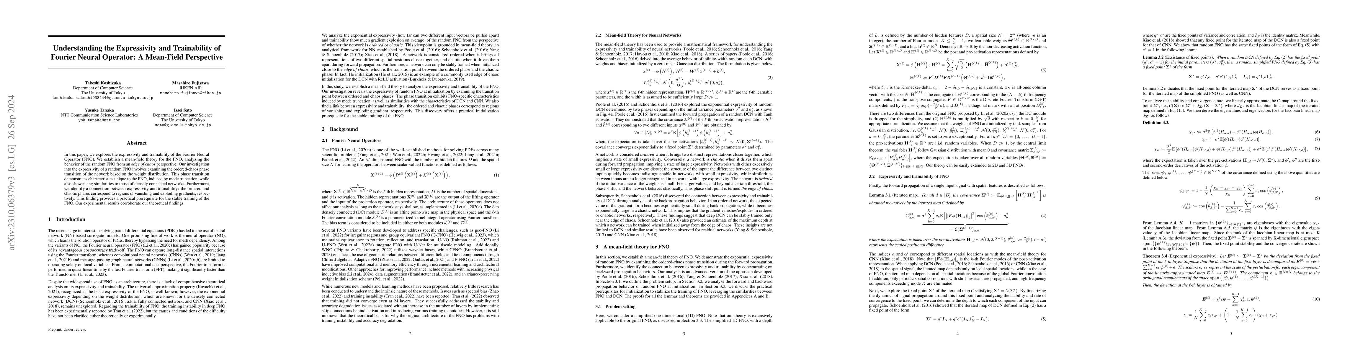 Thumbnail for Initialization Bias of Fourier Neural Operator: Revisiting the Edge of
  Chaos