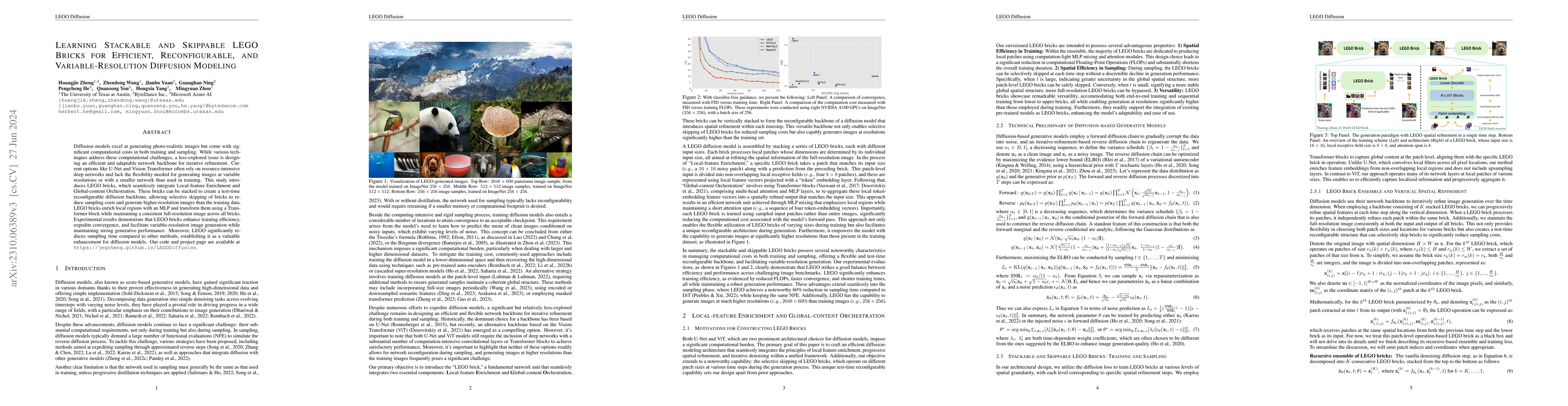 Thumbnail for Learning Stackable and Skippable LEGO Bricks for Efficient,
  Reconfigurable, and Variable-Resolution Diffusion Modeling