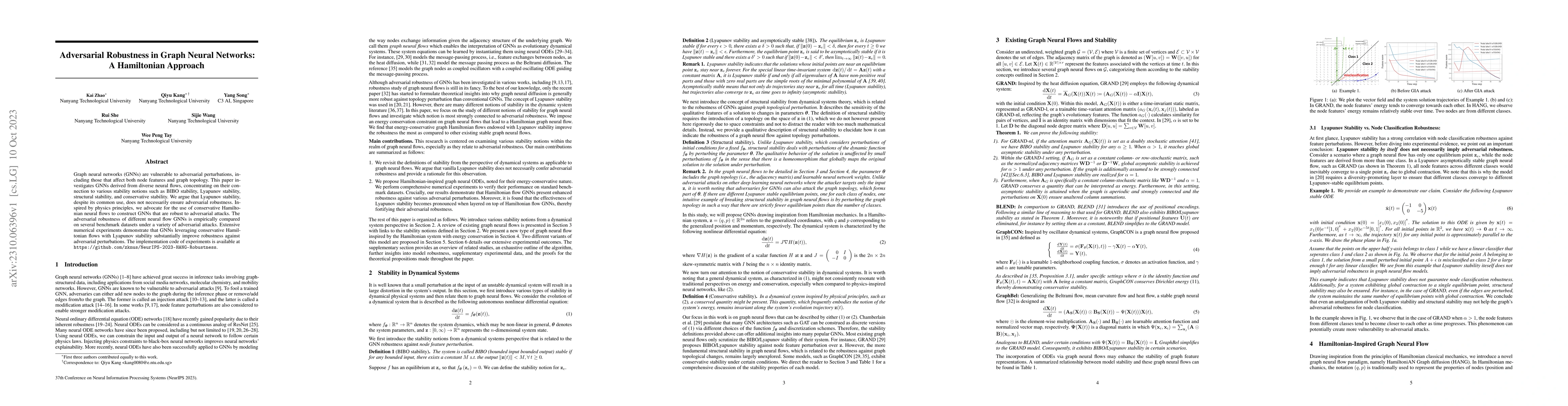 Thumbnail for Adversarial Robustness in Graph Neural Networks: A Hamiltonian Approach
