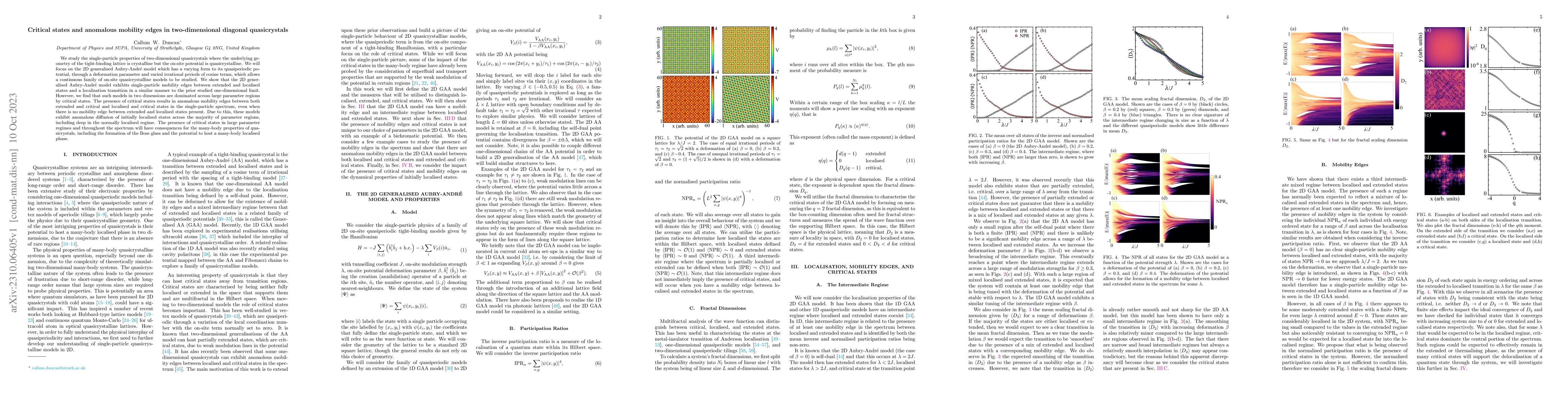 Thumbnail for Critical states and anomalous mobility edges in two-dimensional diagonal
  quasicrystals