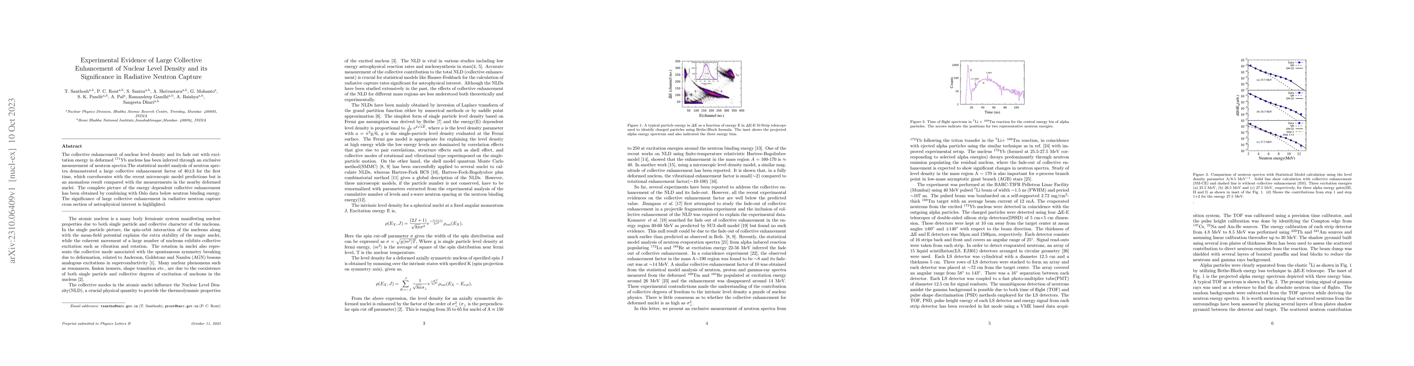 Thumbnail for Experimental Evidence of Large Collective Enhancement of Nuclear Level
  Density and its Significance in Radiative Neutron Capture