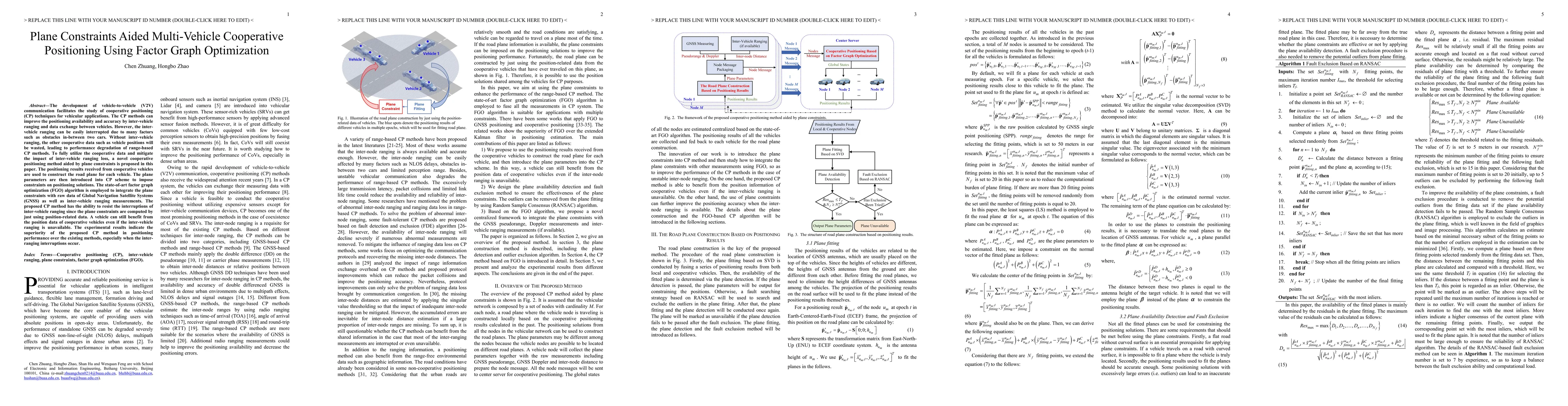 Thumbnail for Plane Constraints Aided Multi-Vehicle Cooperative Positioning Using
  Factor Graph Optimization