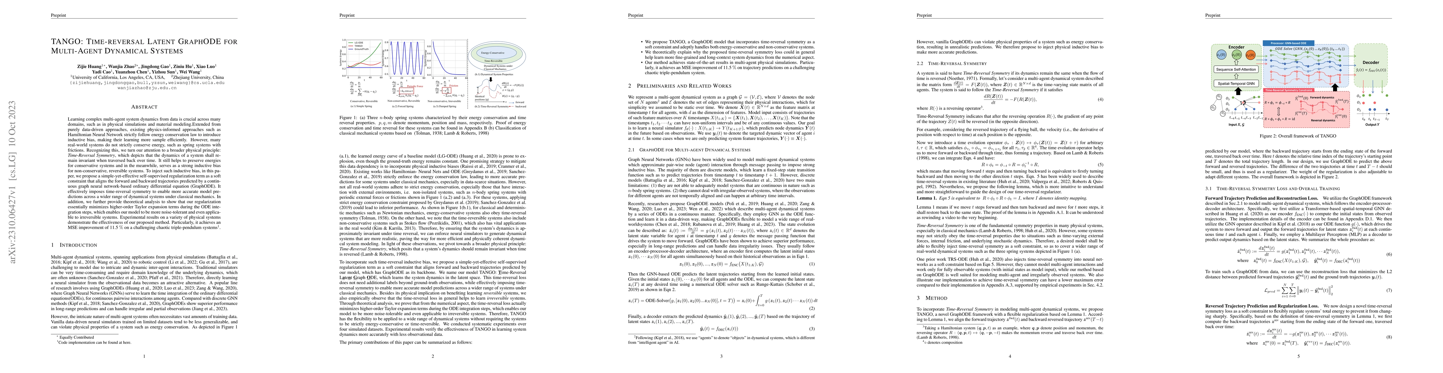 Thumbnail for TANGO: Time-Reversal Latent GraphODE for Multi-Agent Dynamical Systems