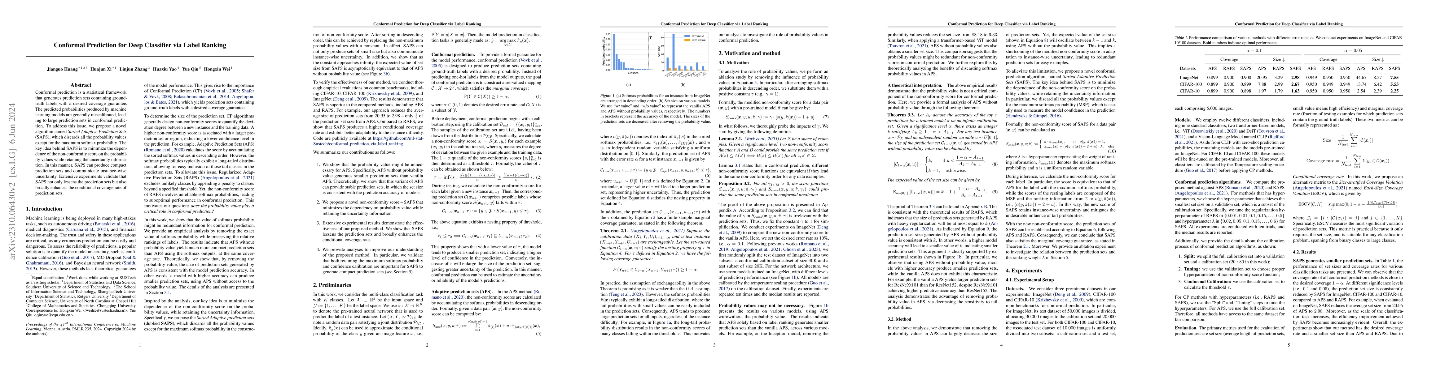 Thumbnail for Conformal Prediction for Deep Classifier via Label Ranking
