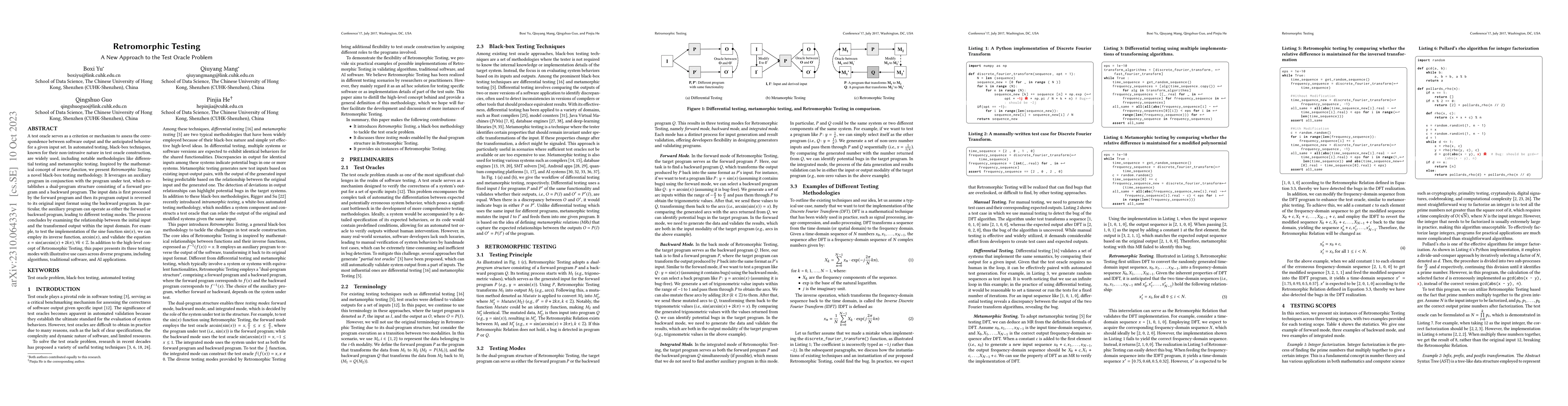 Thumbnail for Retromorphic Testing: A New Approach to the Test Oracle Problem