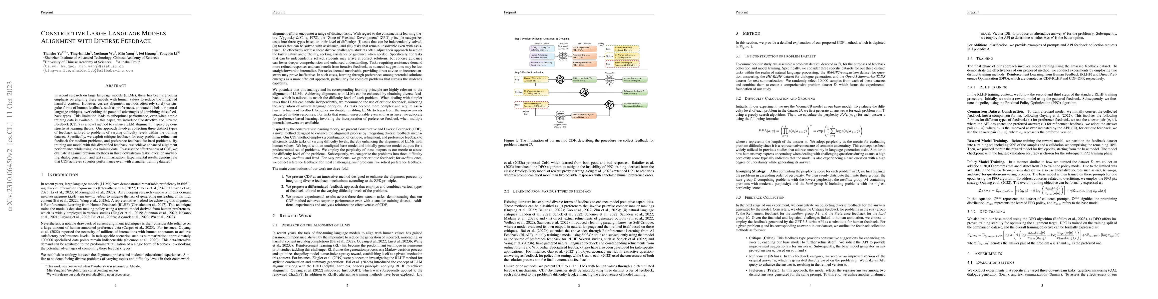 Thumbnail for Constructive Large Language Models Alignment with Diverse Feedback