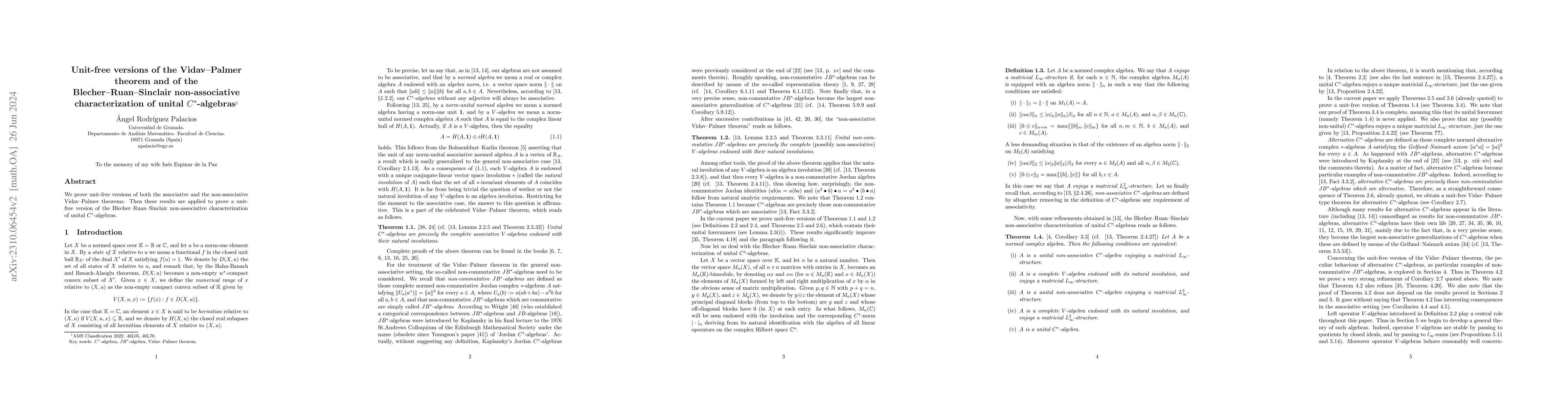 Thumbnail for Unit-free versions of the Vidav-Palmer theorem and of the
  Blecher-Ruan-Sinclair non-associative characterization of unital
  $C^*$-algebras