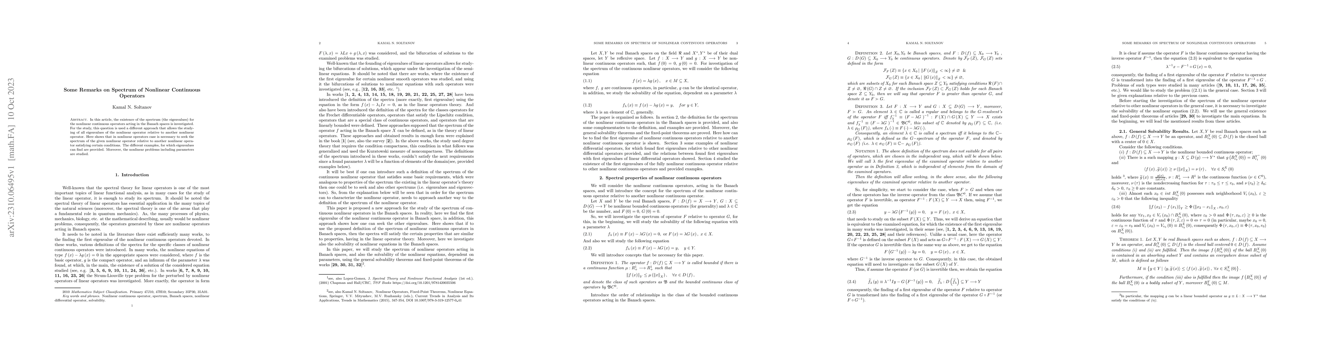 Thumbnail for Some Remarks on the Spectrum of Nonlinear Continuous Operators