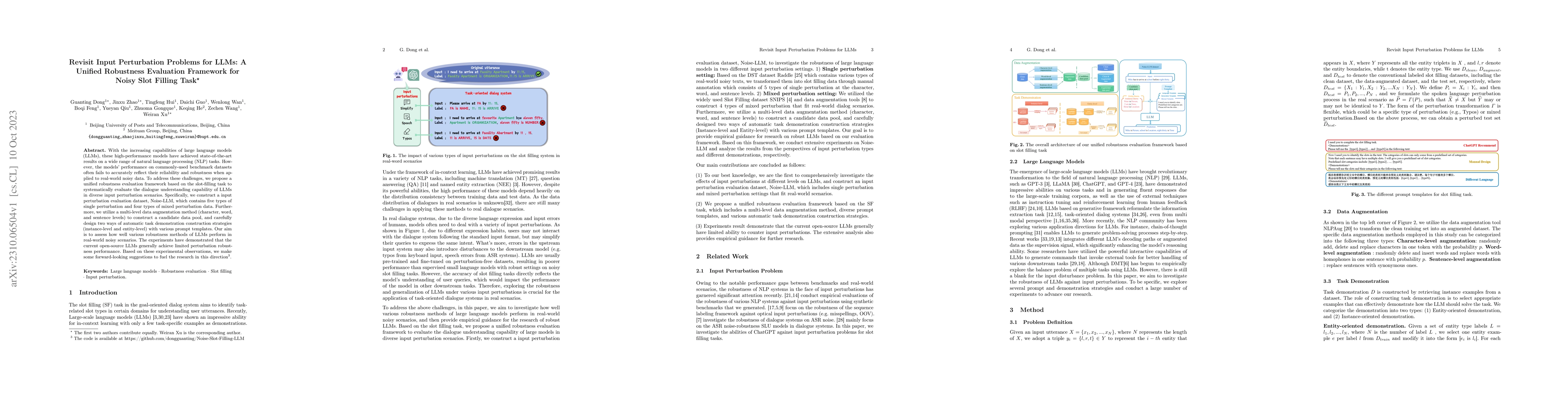 Thumbnail for Revisit Input Perturbation Problems for LLMs: A Unified Robustness
  Evaluation Framework for Noisy Slot Filling Task