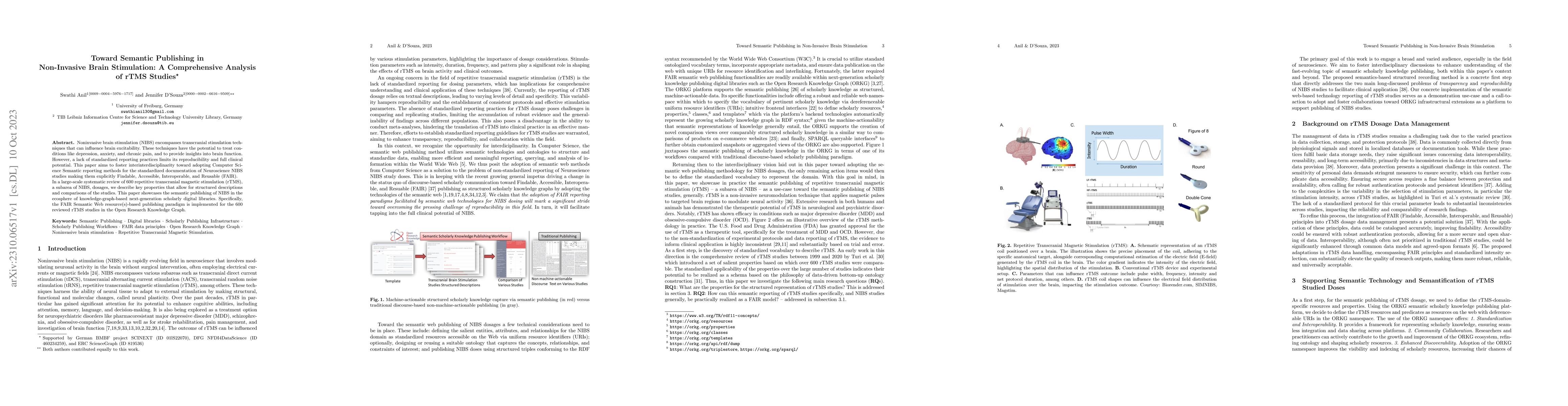 Thumbnail for Toward Semantic Publishing in Non-Invasive Brain Stimulation: A
  Comprehensive Analysis of rTMS Studies
