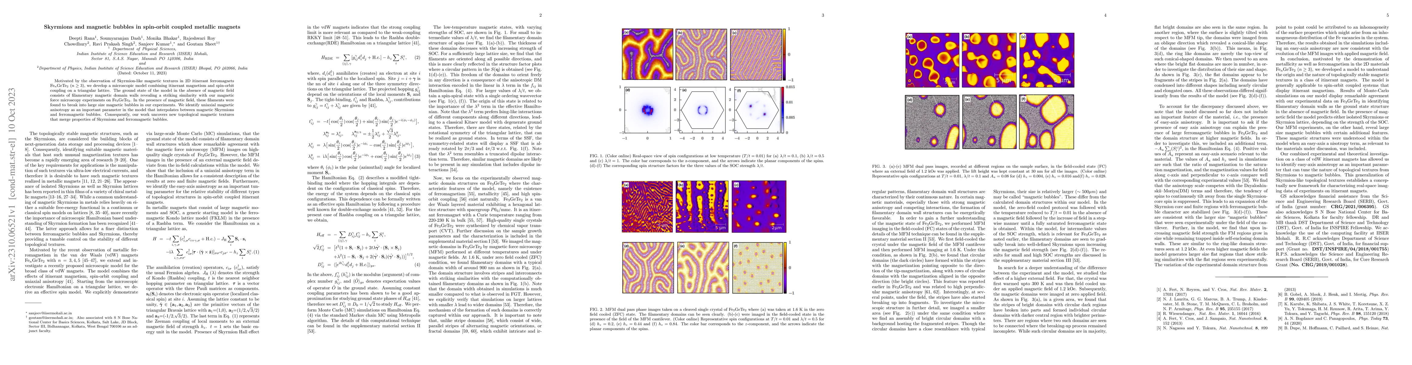 Thumbnail for Skyrmions and magnetic bubbles in spin-orbit coupled metallic magnets
